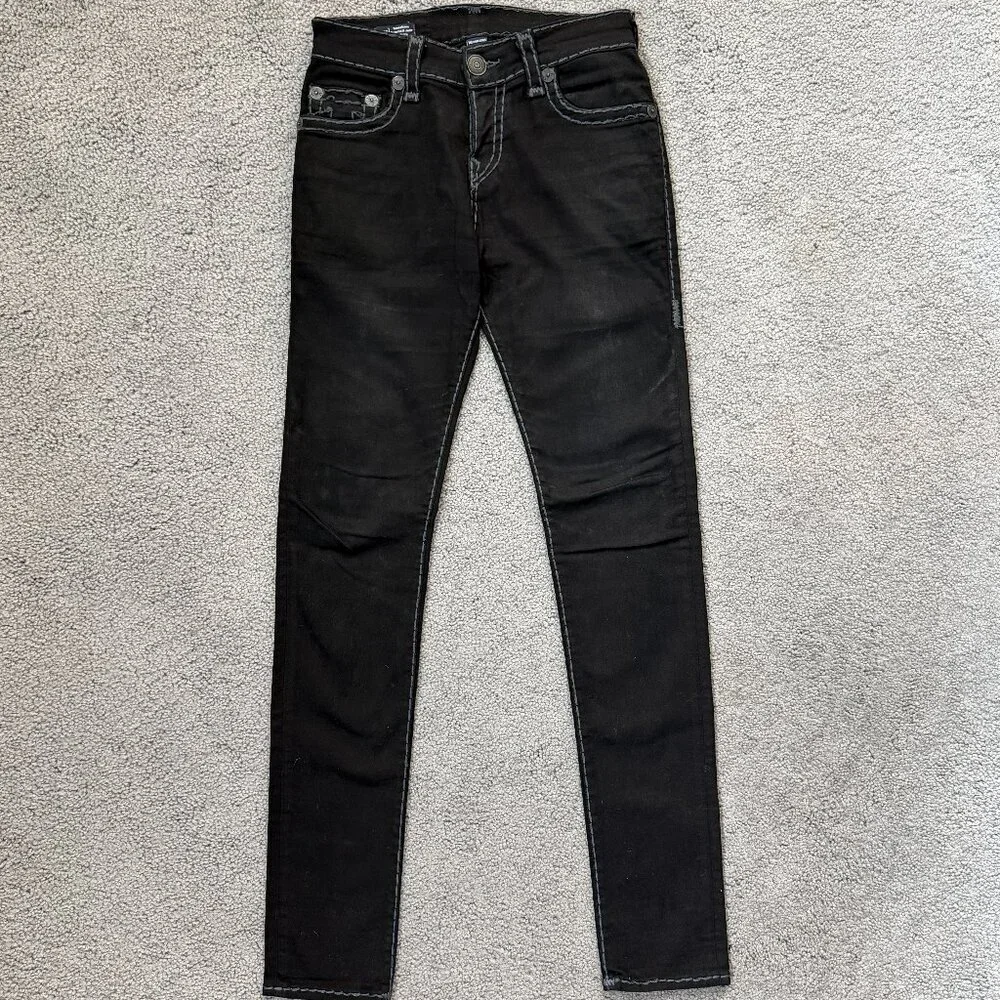 TRUE RELIGION MEN’S ROCCO RELAXED SOFT SKINNY STRETCHABLE JEANS SZ W28 L33 -VGUC